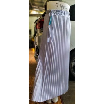 rok plisket premium import kosibo creep-Putih Bersih