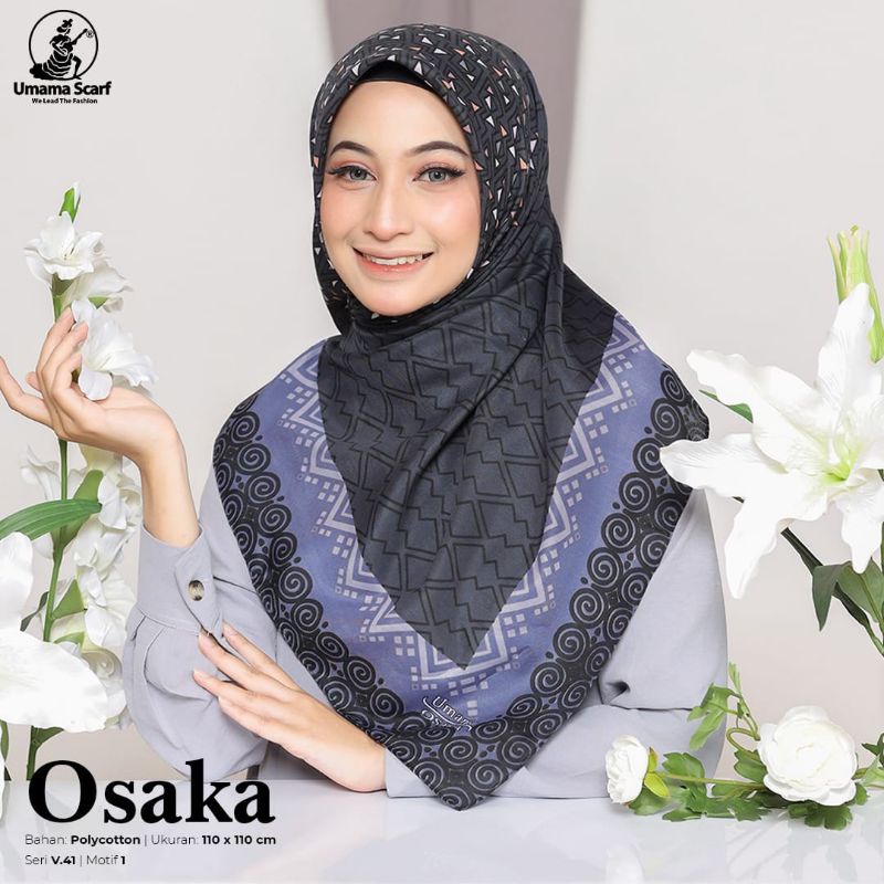 (Bisa COD) Jilbab Umama Voal Osaka Motif Jahit Tepi Terbaru Random Hijab