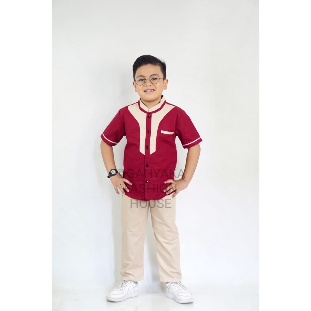 TERBARU NEW ARRIVAL SETELAN KEMEJA KOKO ANAK  BLACK PANTHER USIA 4-15 TAHUN