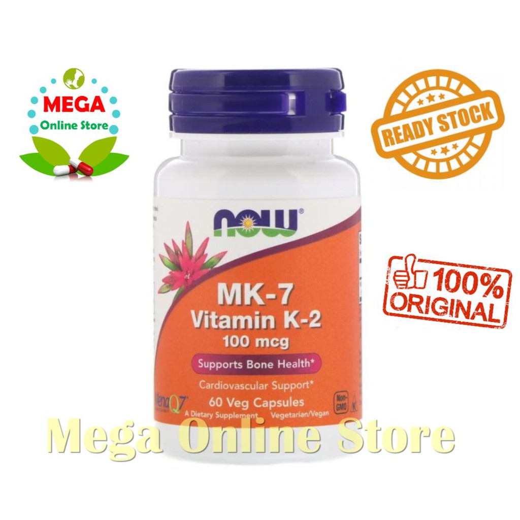 Now Foods MK7 Vitamin K2 100 mcg 60 Vcaps