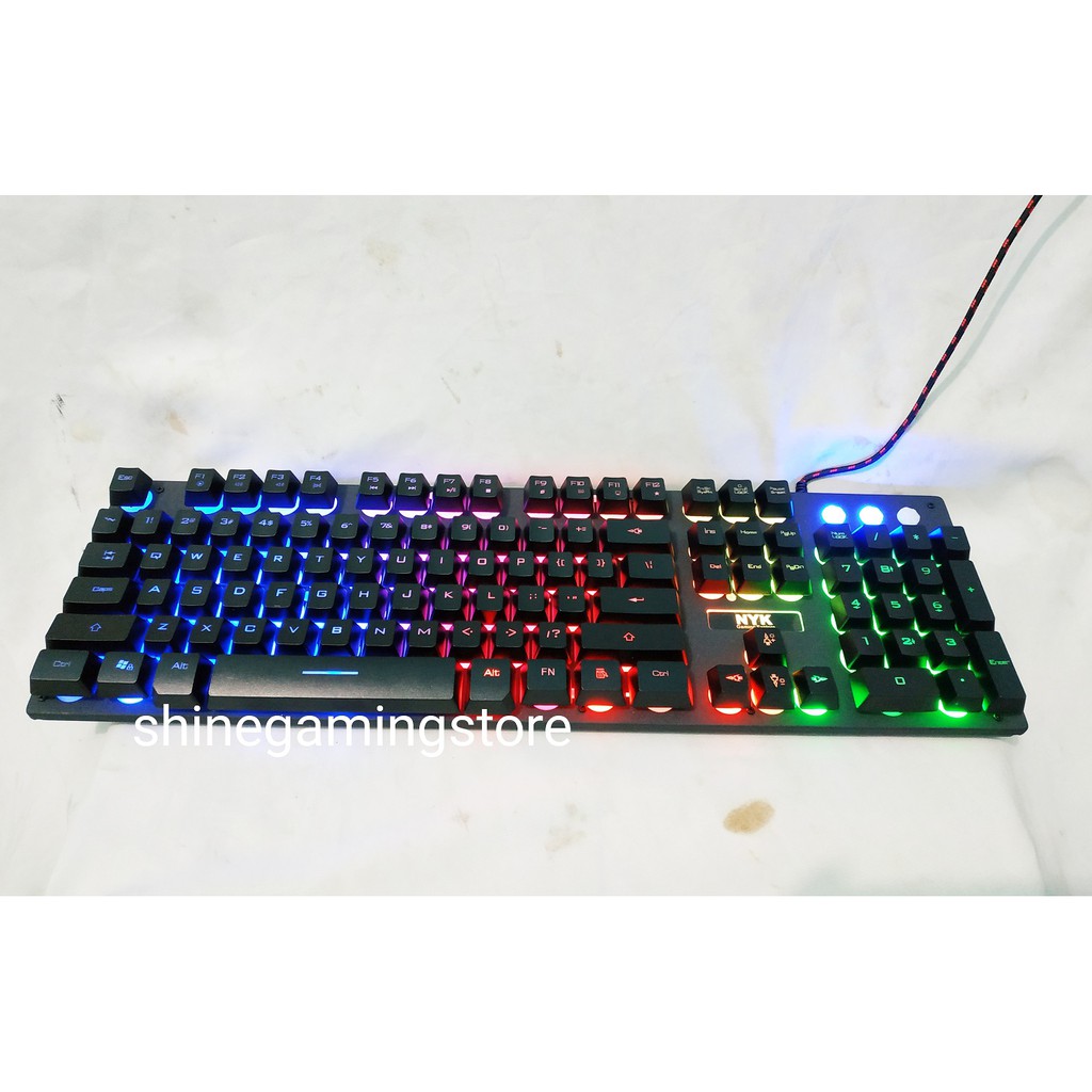 NYK Nemesis Keyboard Gaming KR-201 RGB Game Master KR201 Metal Plate