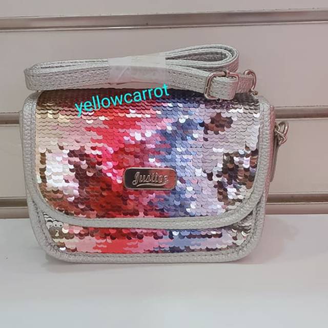 Original Tas Justice Ombre Flip Sequin Mini Sling Bag Tas Selempang Anak Justice