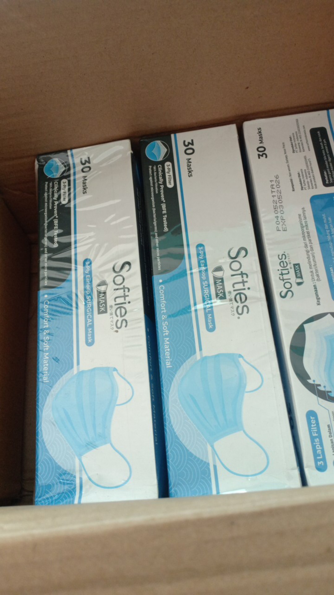 Masker Softies Daily Surgical Medis 30 Mask Wajah Polos Motif Earloop Anak Batik Parang Japanese