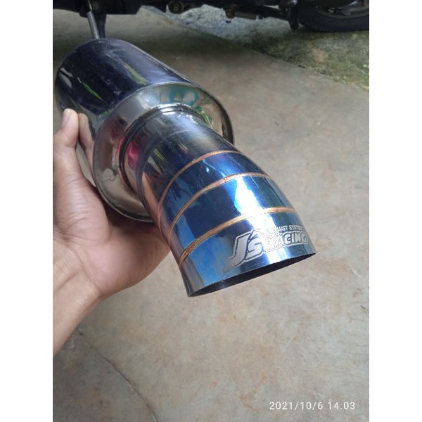 knalpot mobil JS Racing full stenlis steel suaranya bass gahar