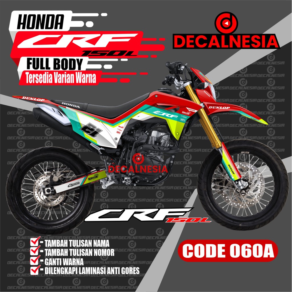 Decal Stiker Full Body Motor Honda CRF 150 L Aksesoris Modifikasi Variasi - Sticker CRF 150