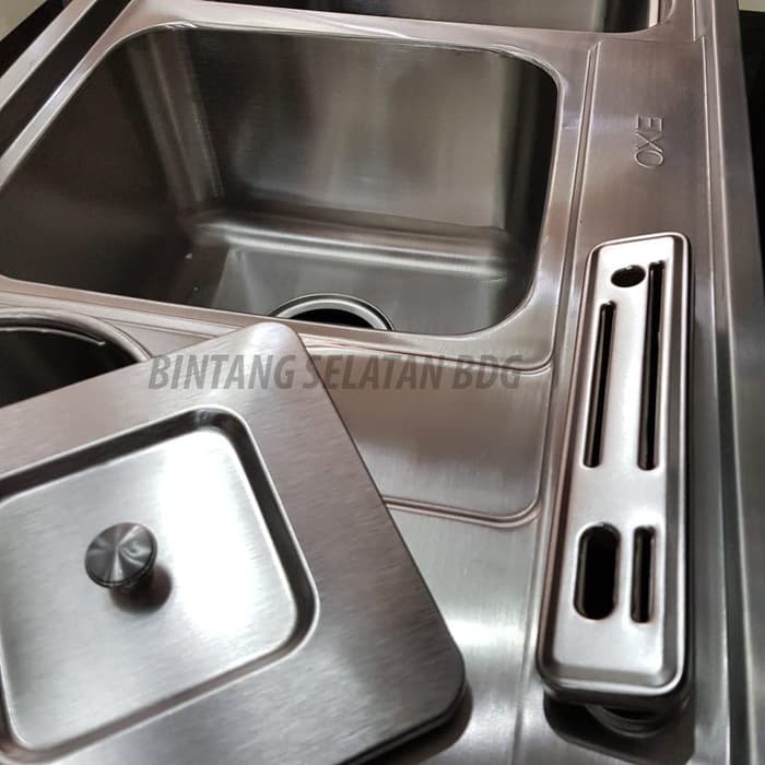 BAK CUCI PIRING SINK GLOBAL 2B1C 88X45X20 TIGA LUBANG