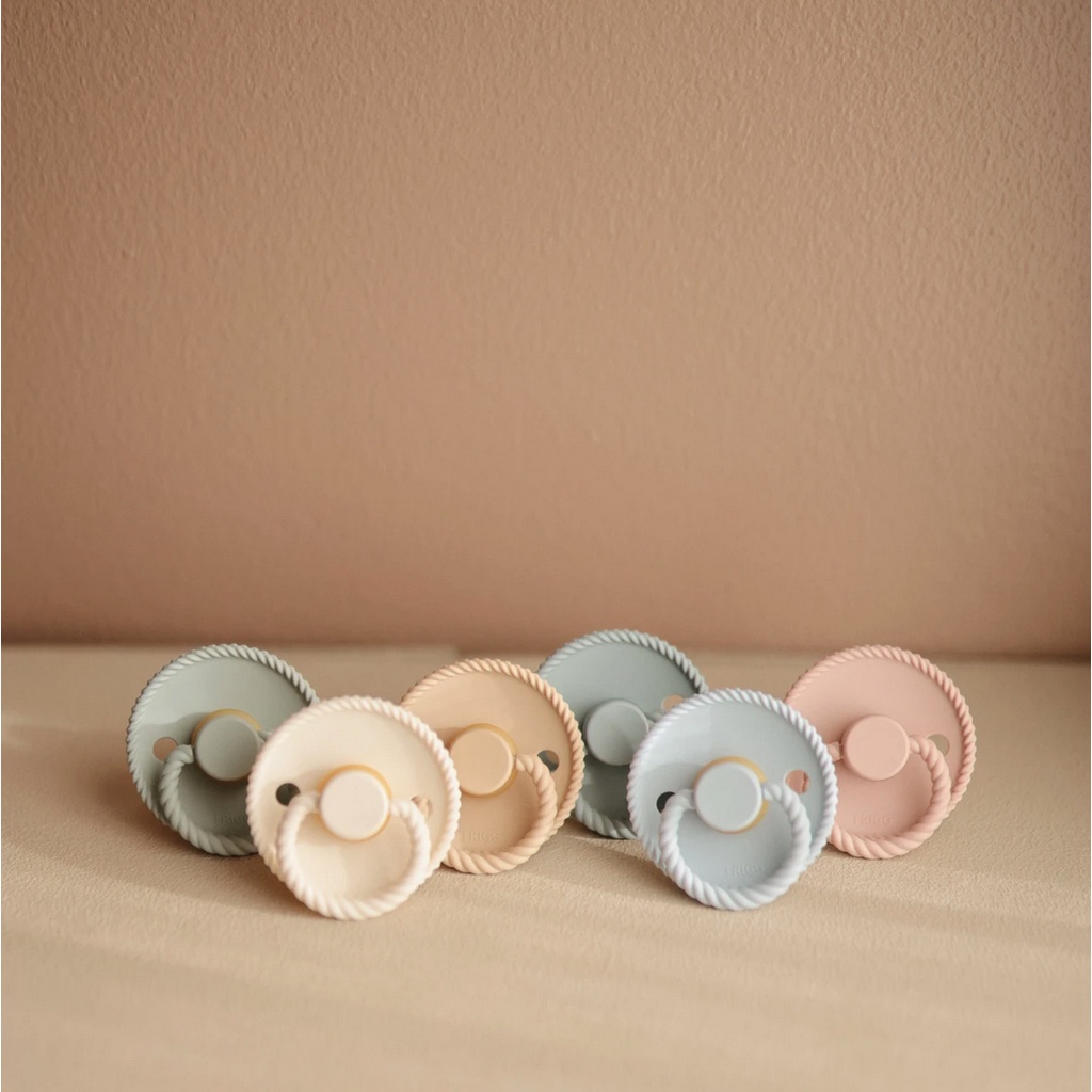 FRIGG Rope Latex Natural Rubber Pacifier - 1pc Friggs Matte Paci Newborn Soother Empeng Anak Bayi Baby Boho Neutral Dot Gigitan Soothing Toy Made in Denmark