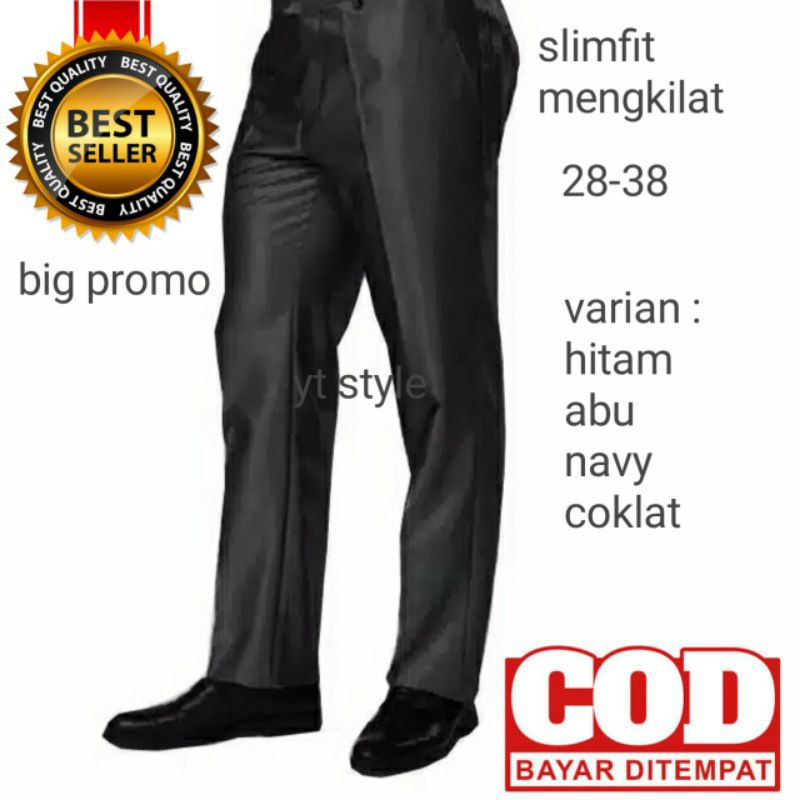 celana bahan mengkilat| celana formal casual terbaru| celana bahan pria| celana formal slimfit pria