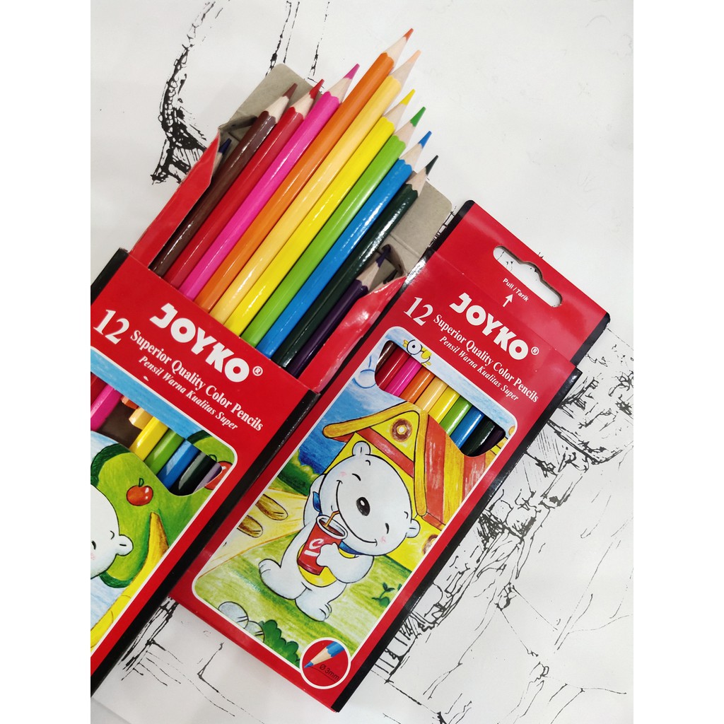 

(SET) PENSIL WARNA JOYKO CP-12PB / PENSIL WARNA JOYKO 12 WARNA PANJANG