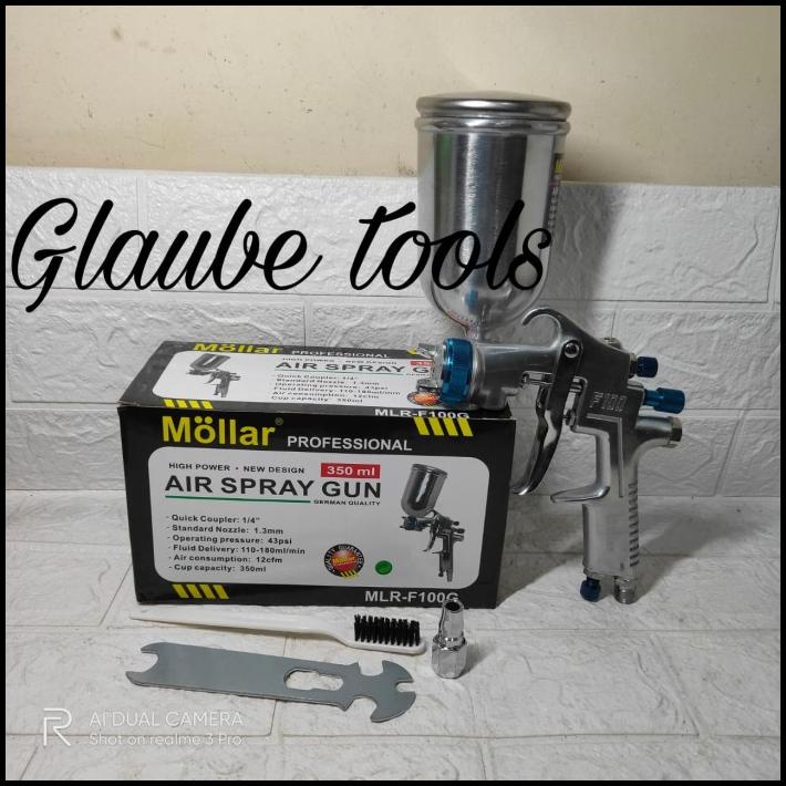 Mollar F100 Tabung Atas Spray Gun Spet Cat Sparygun Cet 350Ml