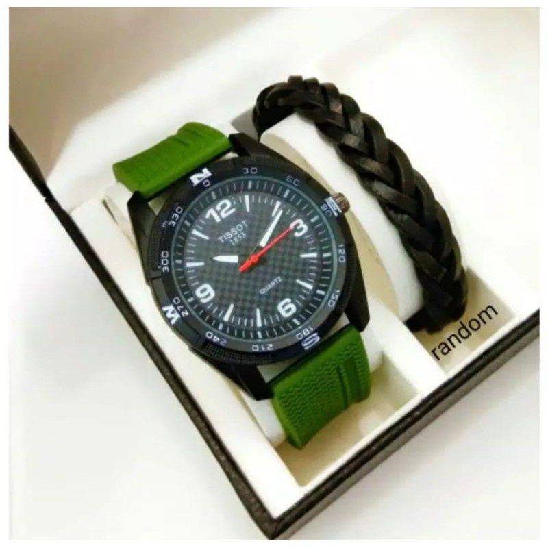 jam tangan terbaru TlSSOT rubber free gelang d.4,5cm. 80rb