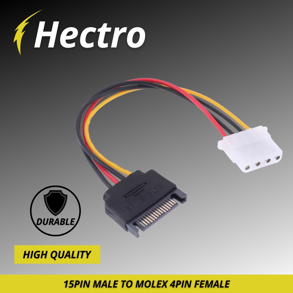 HECTRO Kabel Sata Power 15pin Male To Molex 4pin Female Adapter