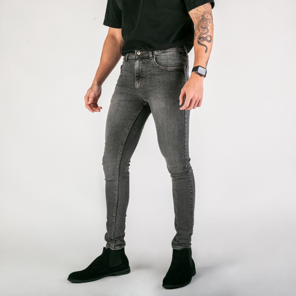 UNITEDJEANS - Celana Slim Fit Jeans Pria Bahan Stretch Denim - Misty Grey - (UJ-31)