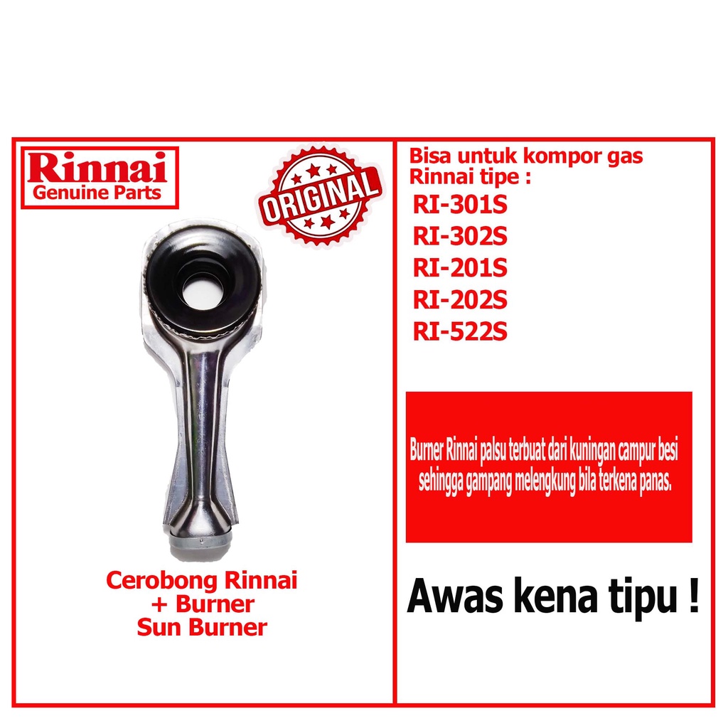 Cerobong Burner Kuningan Kompor Gas Rinnai Kecil Besar Tornado Turbo Burner Rinnai Kuningan Kepala Tungku Kompor Gas Rinnai RI 511E 512E 514E 522E 522ET 522C 522CE 602E 603E 511A 514A 522A 522AT 602A 602AG 712A 511T 712T 712TG 712 602BGX 712BX ORI