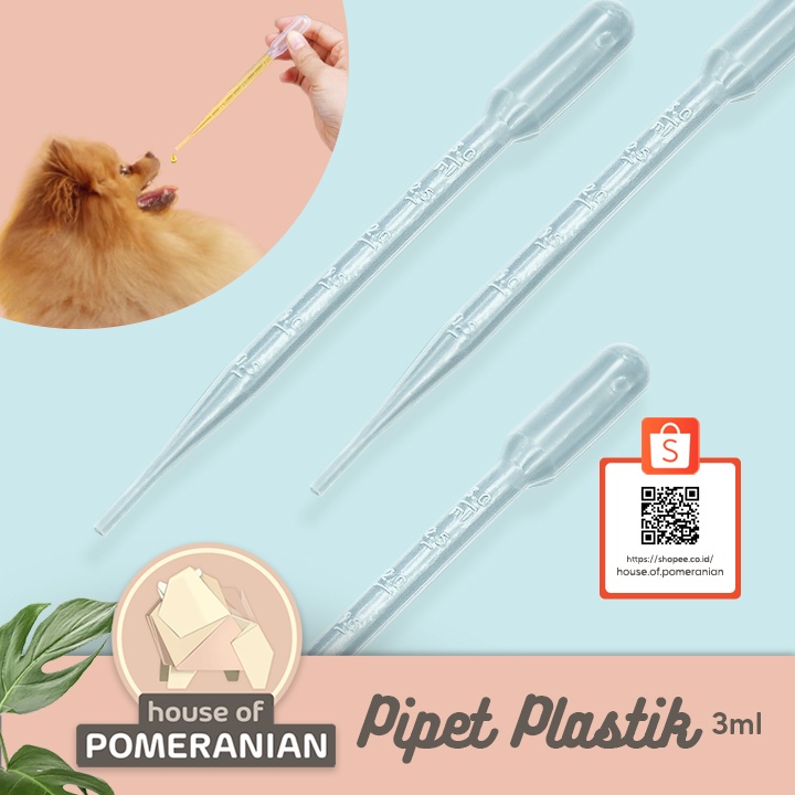 pipet plastik 3ml tetes takar obat hewan anjing liquid spuit kucing ikan hamster kelinci