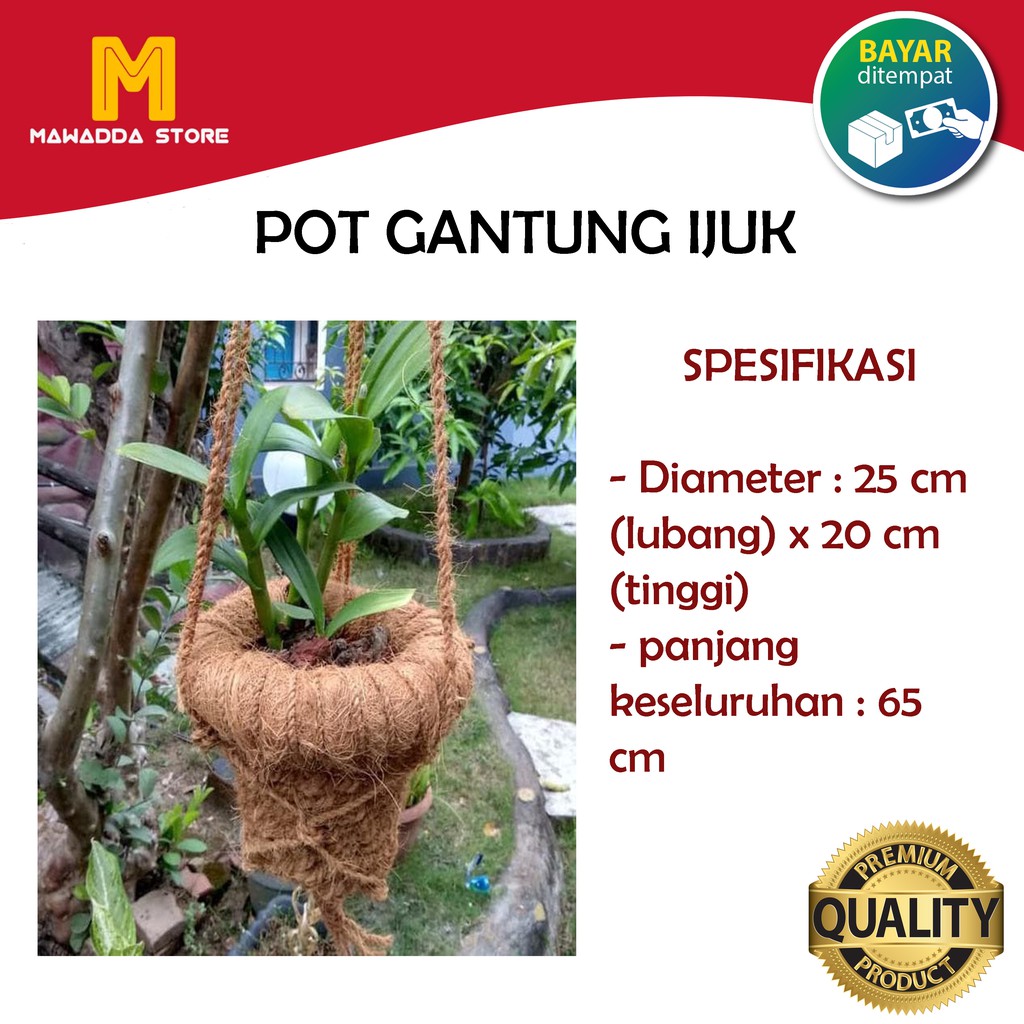 Pot Gantung Ijuk Tanaman Cantik Taman Pot Ijuk Serabut Kelapa