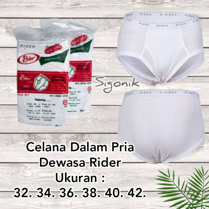 CD Celana Dalam Rider Pria Dewasa Original 32 34 36 38 40 42 S M L XL XXL XXXL Big Size Jumbo