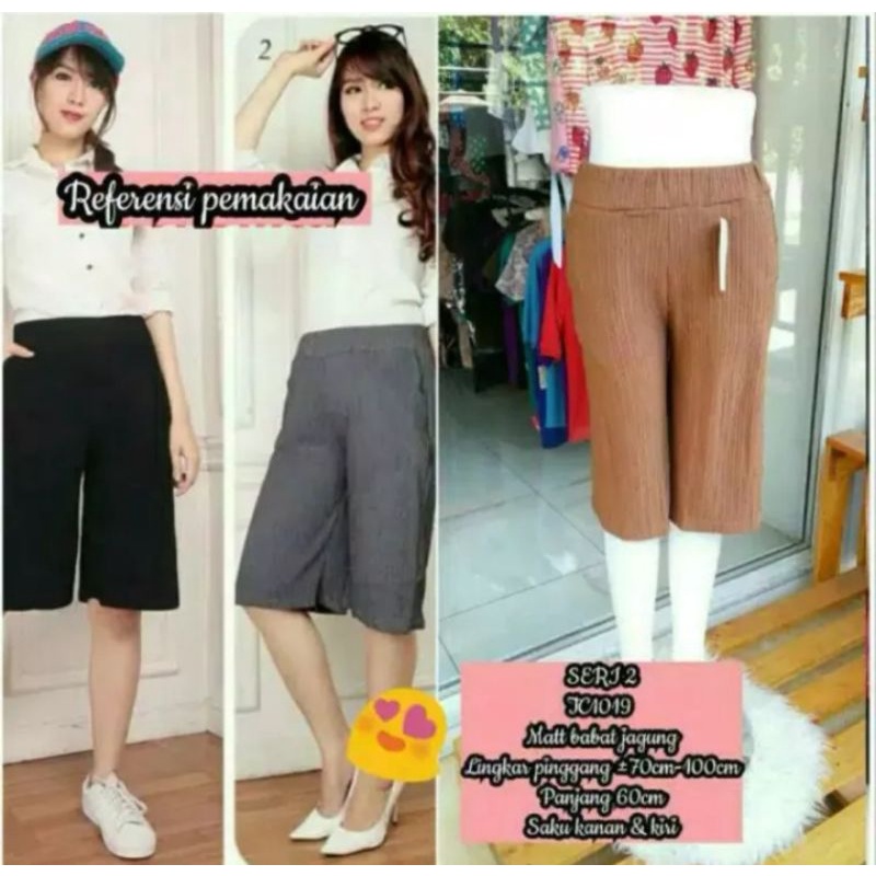 CELANA KULOT BABAT MURAH/CELANA KULOT BABAT JUMBO MUAT MAKS 90 KG/celana kulot pendek wanita terlari