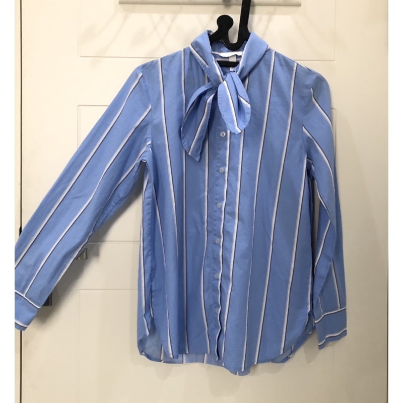 PRELOVED Kemeja Shirt H&M Garis Biru Wanita