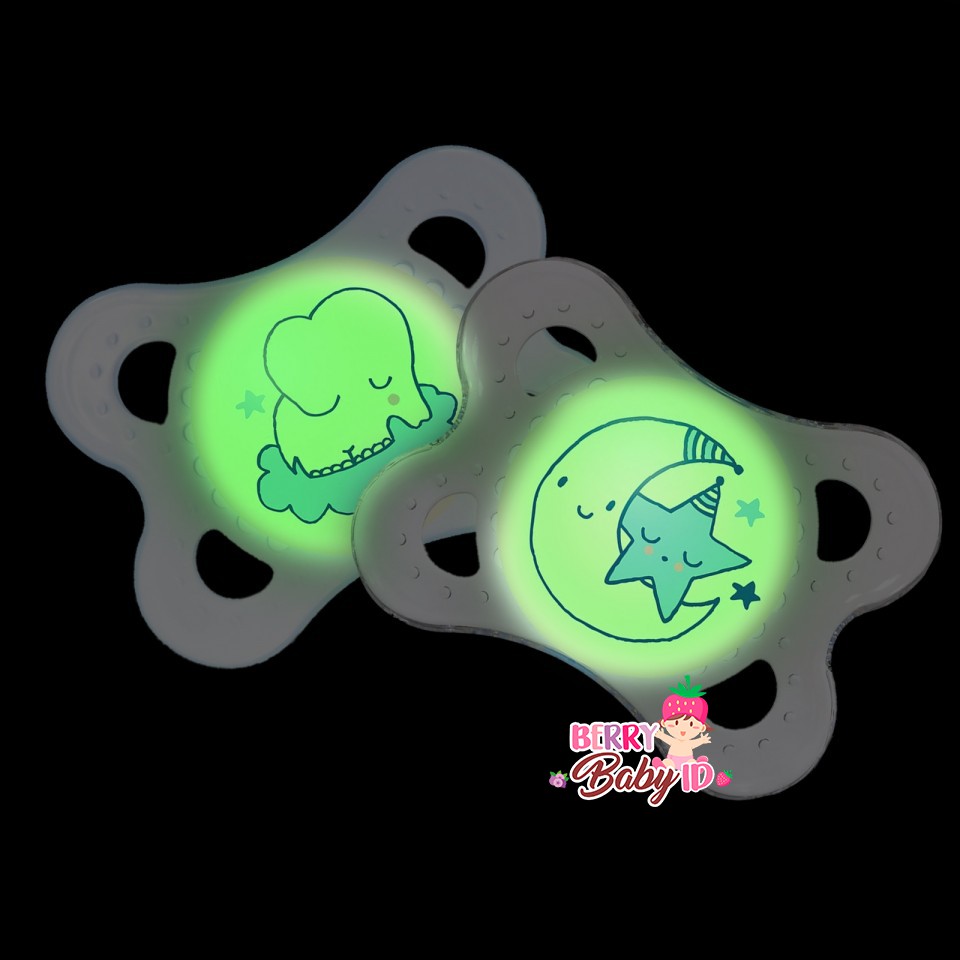 MAM Baby Empeng Bayi 6m+ Pacifier Soother Night Time Glow In The Dark Berry Mart