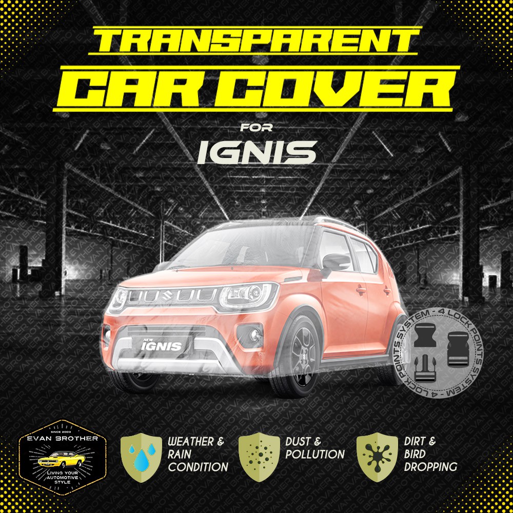Cover Selimut Sarung Mobil Plastik Transparan Anti Air IGNIS Bening Tebal Awet