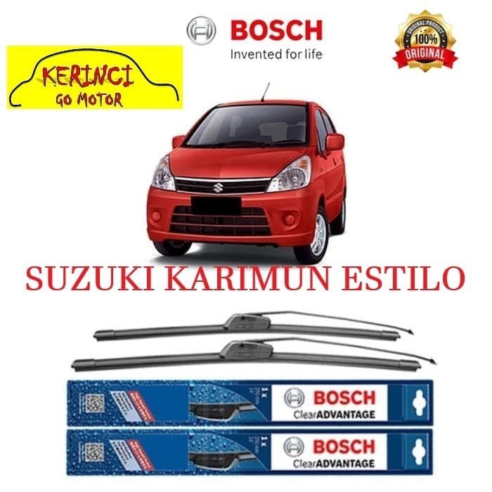 WIPER BOSCH CLEAR ADVANTAGE SUZUKI KARIMUN ESTILO 21&quot; &amp; 14&quot; SEPASANG