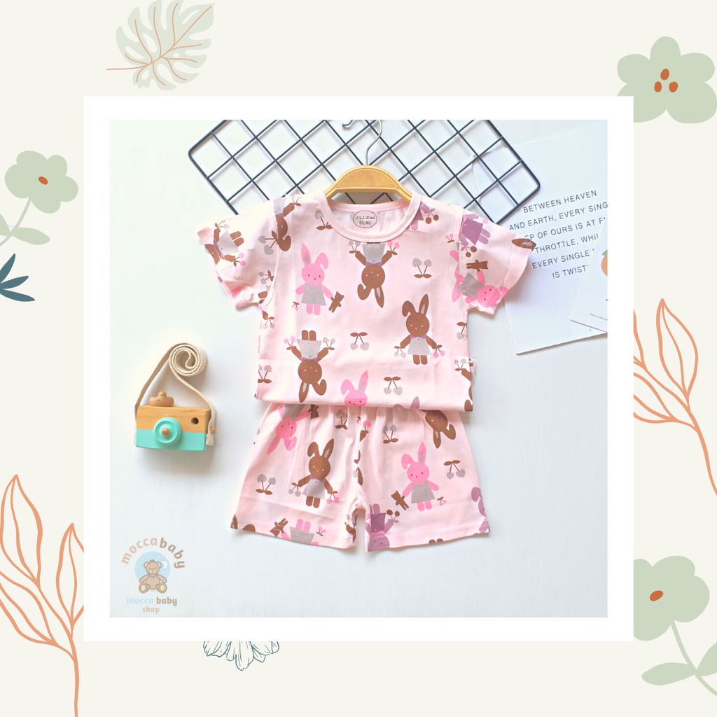 MBSS - Setelan Bayi Pendek FULLPRINT KL / Baju Anak Unisex Setelan Pendek Anak / Baju Bayi Import A120