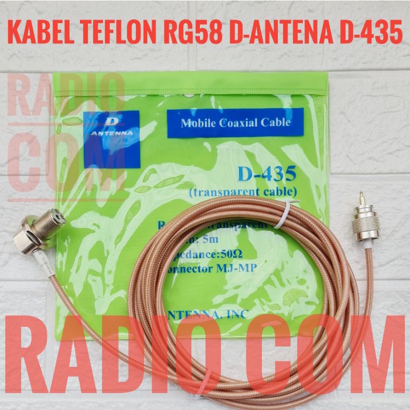 KABEL TEFLON ANTENA MOBIL D-ANTENA D-435 KABEL RG58 TEPLON ANTENA MOBIL  / KABEL RADIO RIG MOBIL D435 TEPLON PLUS CONECTOR