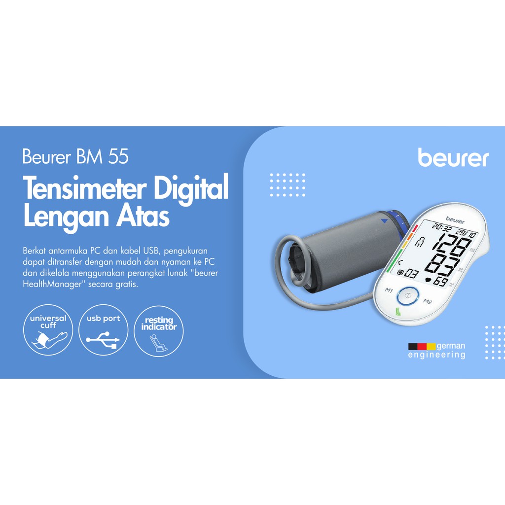 Tensimeter Digital Beurer BM-55 / BM55 / BM 55 - Alat Ukur Tekanan Darah