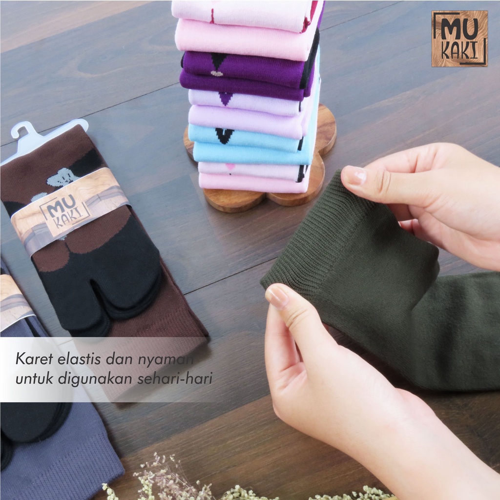 Kaos Kaki Jempol Muslimah Motif Sandal Warna Nylon Premium Mukaki