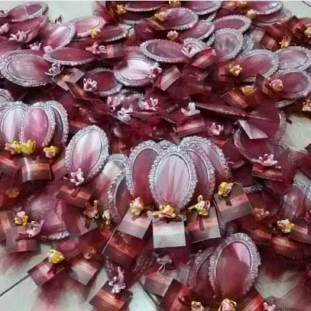 

Souvenirnikahmurah kaca kemasan tile pita @2300