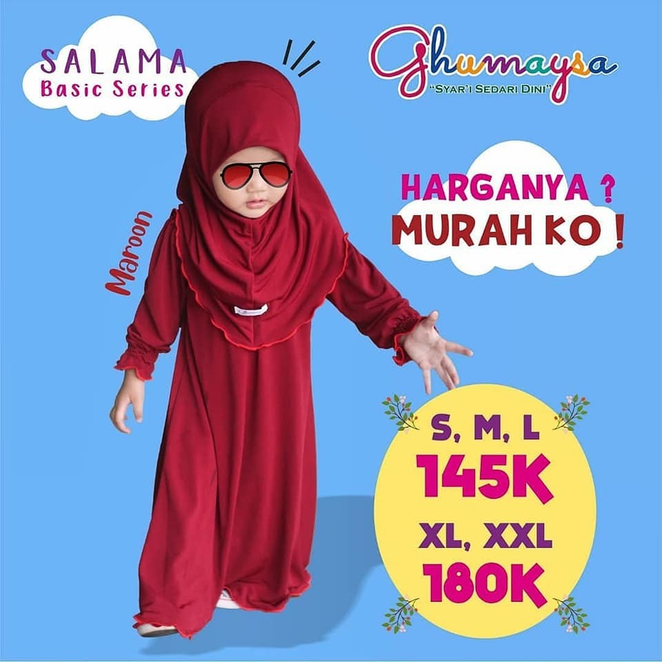 Ghumaysa Salama Baby Basic series Gamis Anak Baju Muslim Perempuan