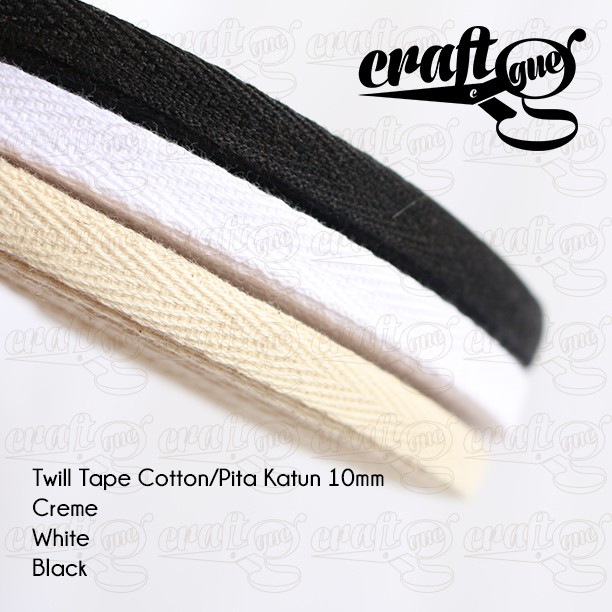 Twill Tape Cotton/Pita Katun/Tali Tas Katun Tipis 10mm (ROLL)