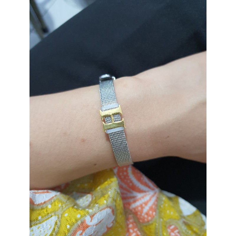 gelang stainless gelang huruf h huruf emas asli kadar 875