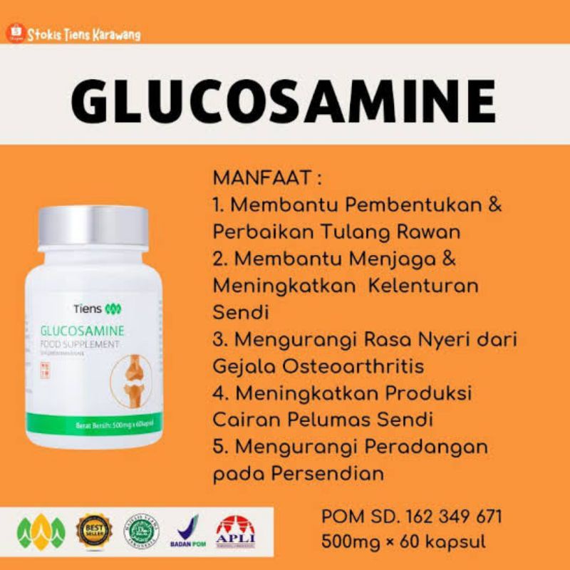Glukosamin Tiens pelumas sendi oestoporosis oestoartritis keropos tulang rematik