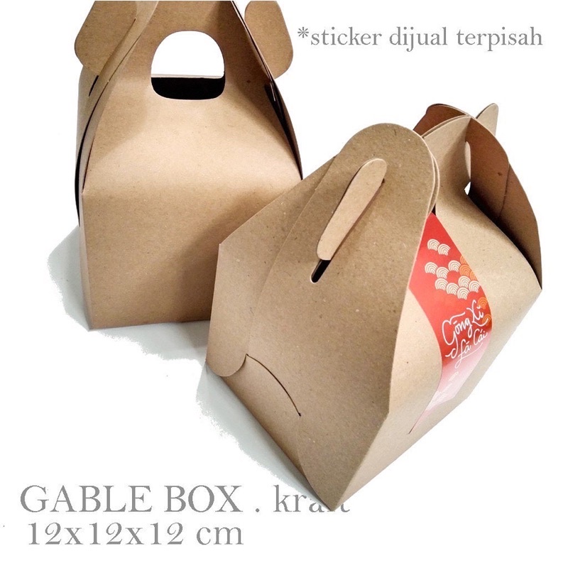 

Dhsouvr Gablebox Material KRAFT 350gsm size 12 x12 x12 box untuk hampers lebaran/natal/tahun baru