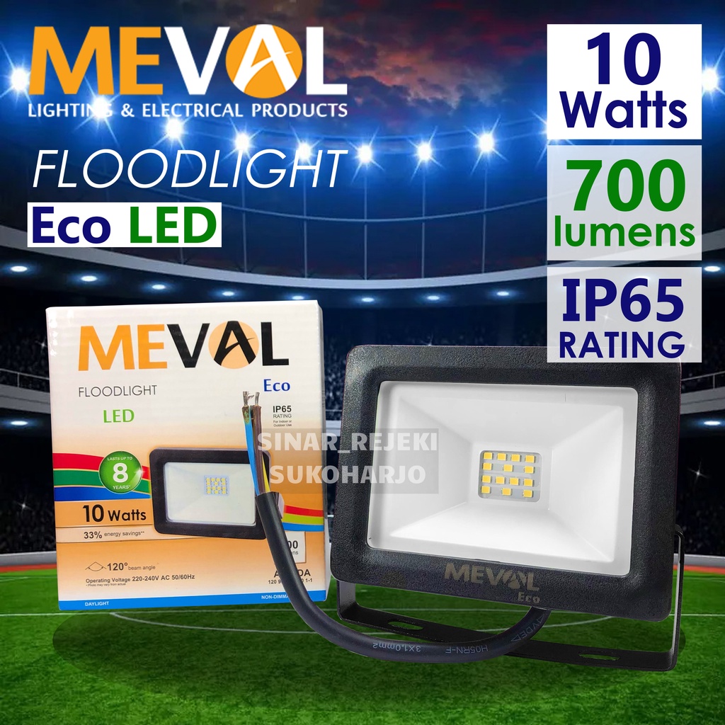 MEVAL 10W FLOODLIGHT LED ECO - Putih / Kuning ( WW ) Flood Light