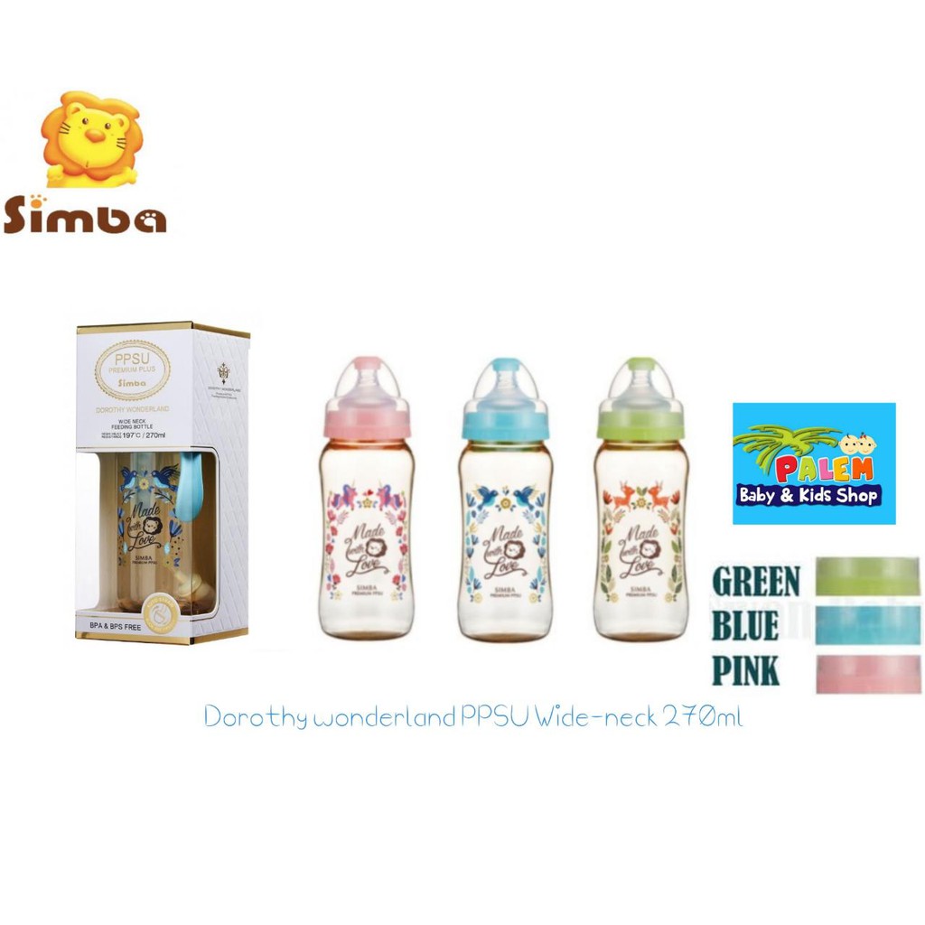 SIMBA Dorothy Wonderland PPSU Wide Neck Feeding Bottle/Botol susu bayi 200ml/7oz &amp; 270ml/9oz