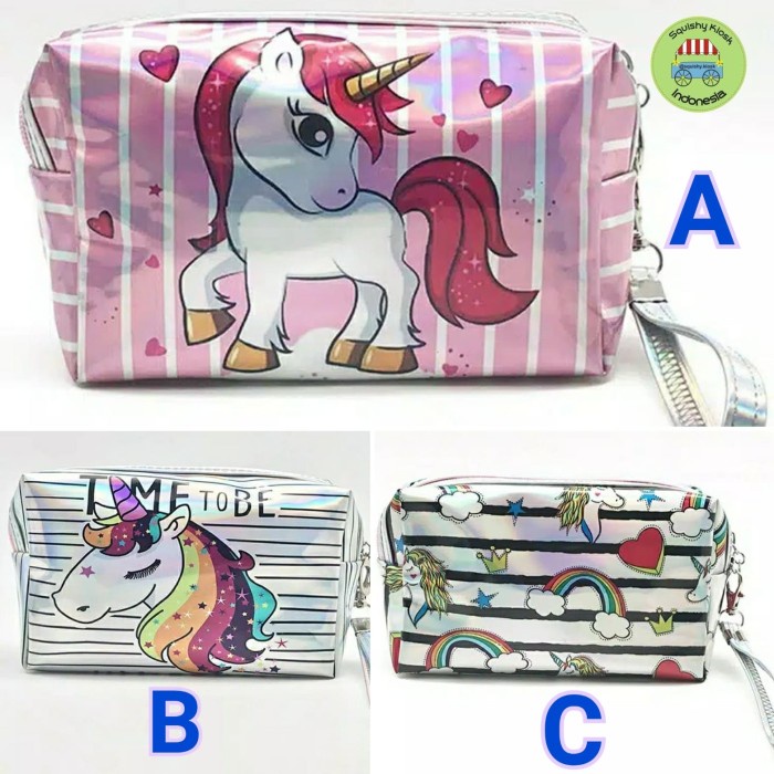 

Hemat Tempat Pensil Unicorn Hologram / Pouch Kosmetik Unicorn Hologram Gilaa!!!