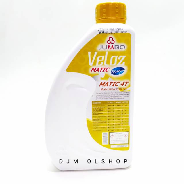 Paket Oil Matik JUMBO Veloz Metik 4T 10W30 SL MB FULL- SYN 800ml