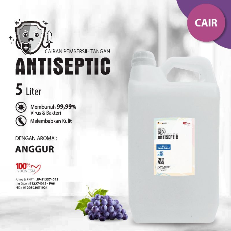 Handsanitizer cair putihan aneka aroma Buah kemasan jurigen 5 liter