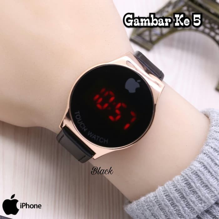 JAM TANGAN TOUCH BULAT PLAT GOLD LEATHER SR01