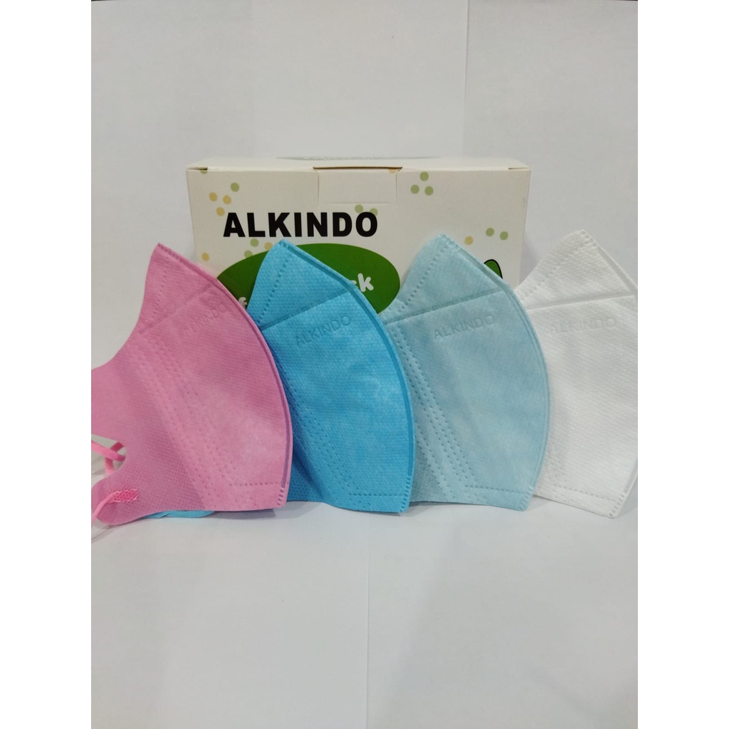 MASKER DUCKBILL ANAK ALKINDO GARIS ISI 50PCS [SWEETSPACE]