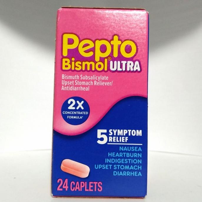 Pepto Bismol Ultra 24 caplets 5 symptom relief - diare lambung mual