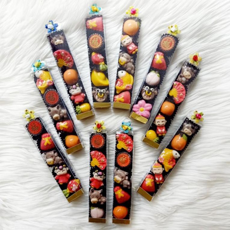 

TERMURAH & TERBAIK (min order 3) CB52101 Coklat imlek isi 5 mix karakter sincia chinesse new year 20