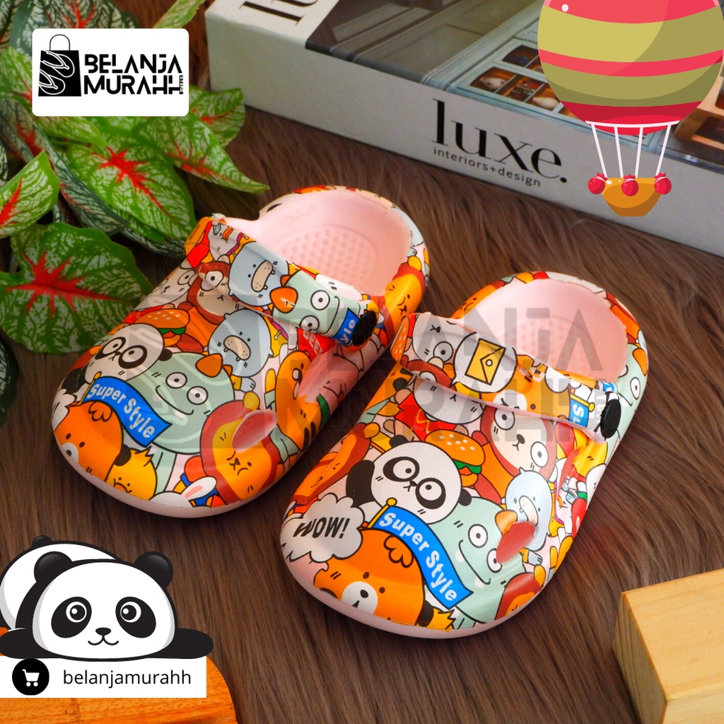 Sandal Kodok Anak anak Printing  Sendal bapaw  Sendal Baim  New Arivval Sendal Kodok Anak ank 603AA