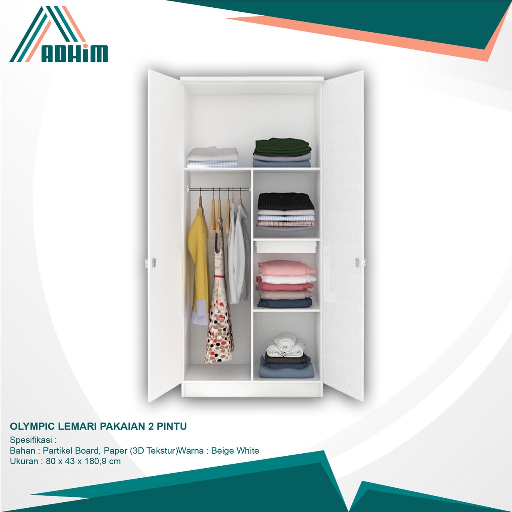 Olympic Lemari Pakaian 2 Pintu / Lemari Baju 2 Pintu / LP EERO 2P