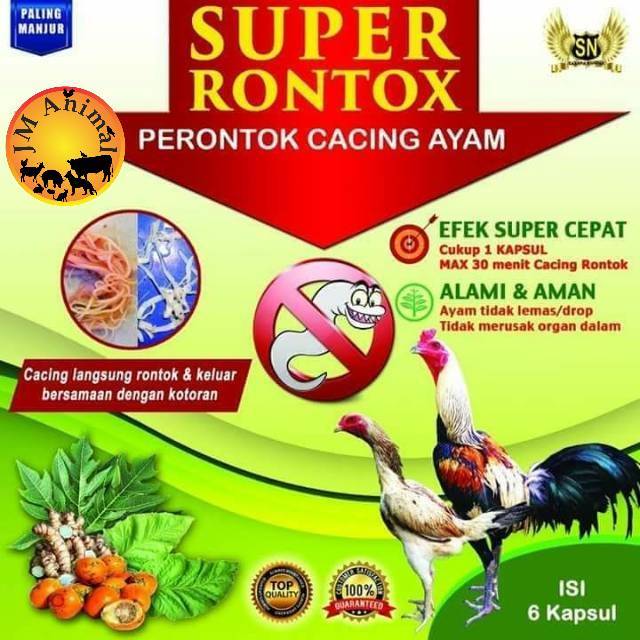 Super Rontox Rontok Obat Cacing Ayam Herbal Sasana Ngapak Shopee Indonesia