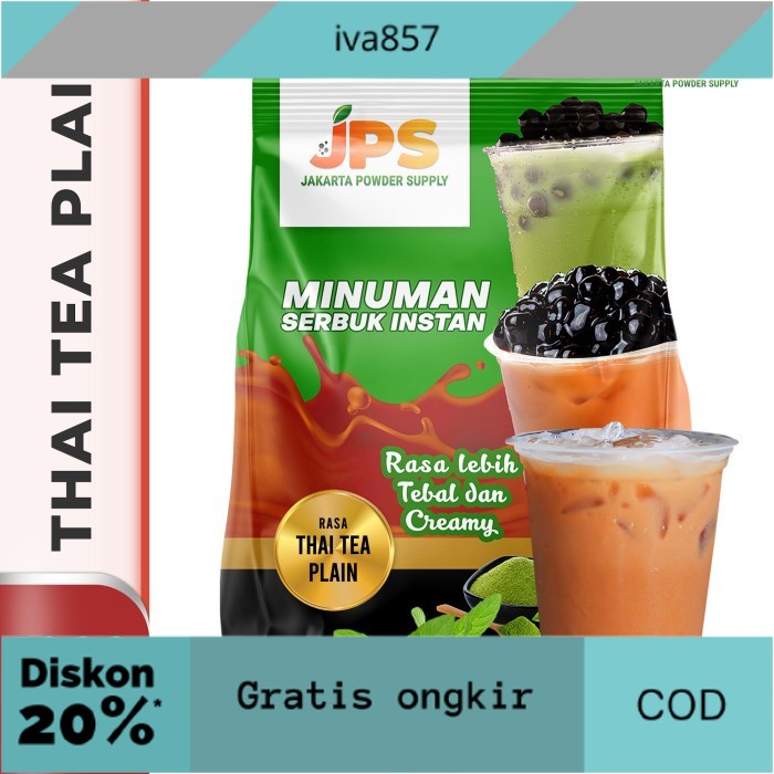 

PROMO Bubuk Minuman Thai Tea Plain Powder JPS Tanpa Gula GRATIS ONGKIR