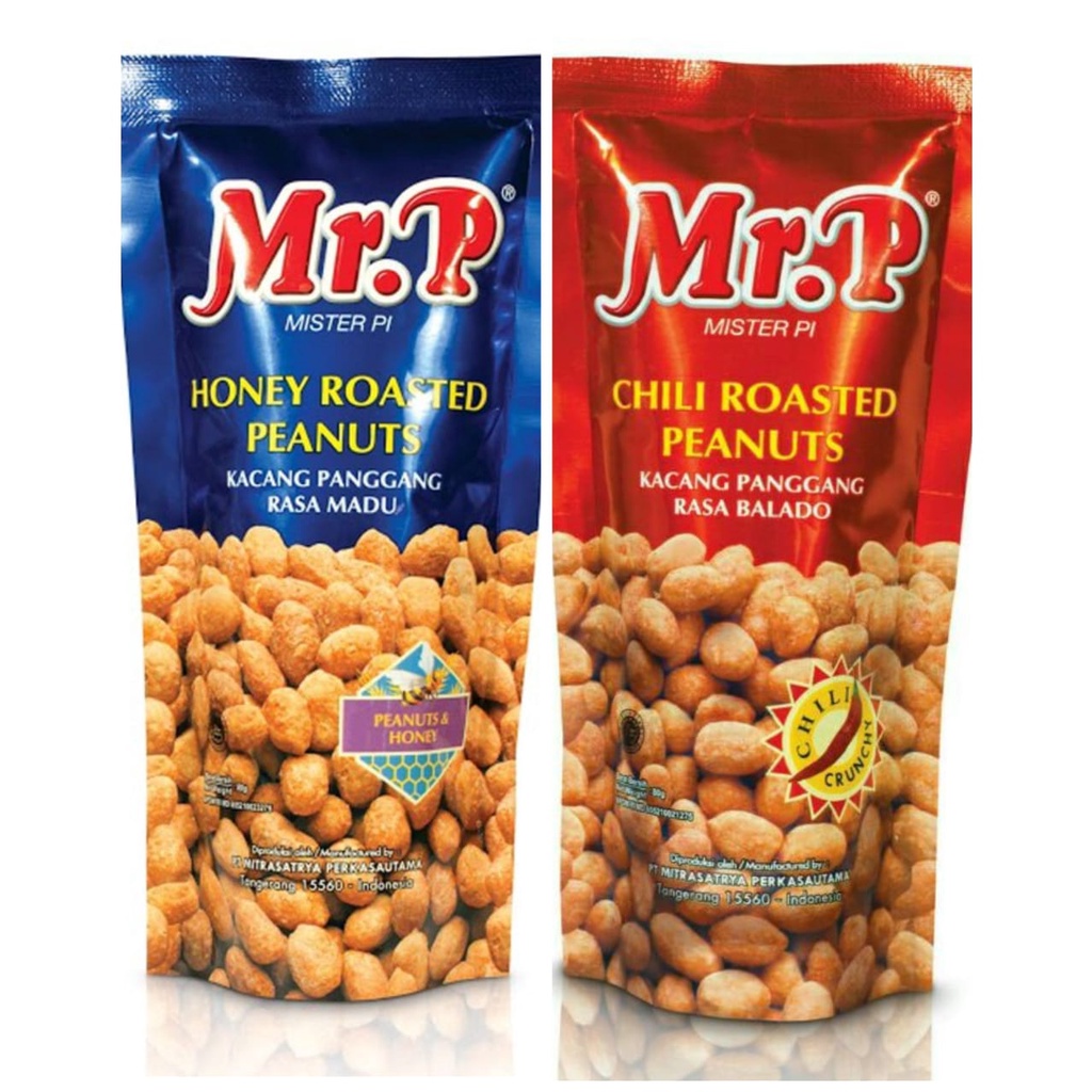 

Kacang Panggang Mr.P Honey Roasted Peanuts 80g - Madu / Balado